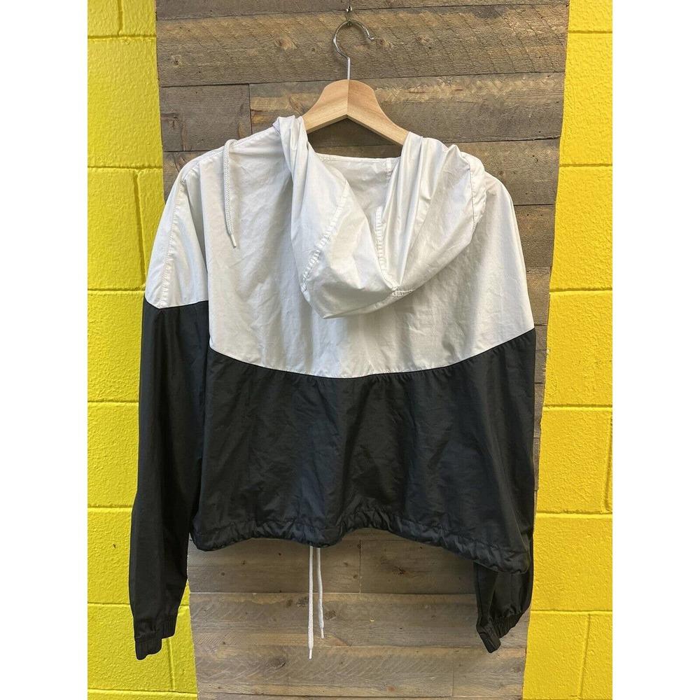 NIKE Sportswear Jacket Cropped Hoodie Chevron White Black Size XL - Picture 3 of 3